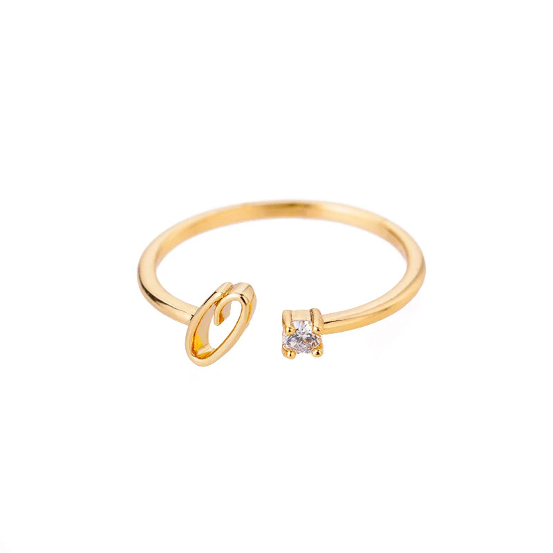 Personalised Initial Ring - Adjustable Sizes in Gold or Silver