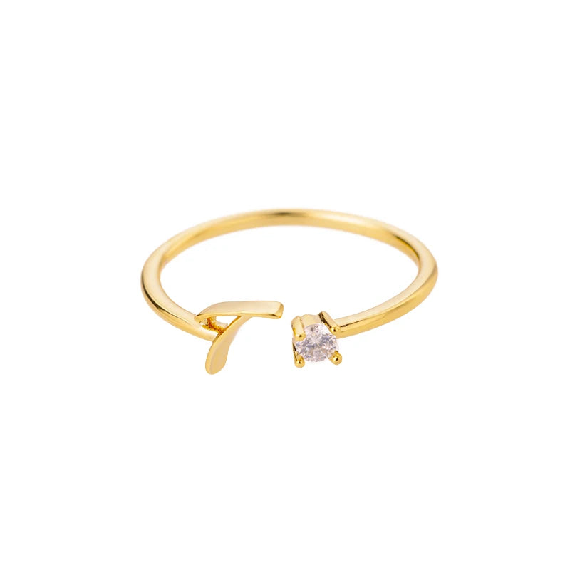 Personalised Initial Ring - Adjustable Sizes in Gold or Silver