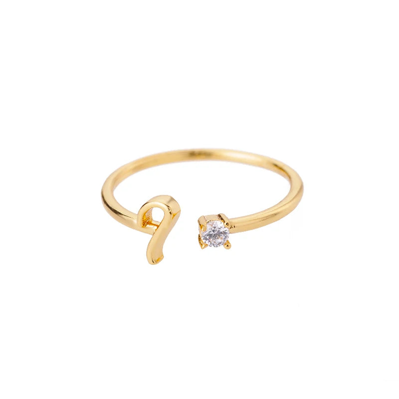 Personalised Initial Ring - Adjustable Sizes in Gold or Silver