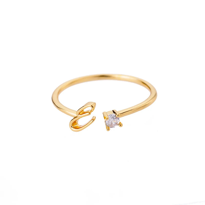 Personalised Initial Ring - Adjustable Sizes in Gold or Silver