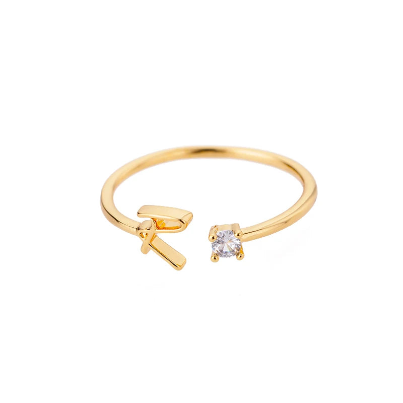 Personalised Initial Ring - Adjustable Sizes in Gold or Silver