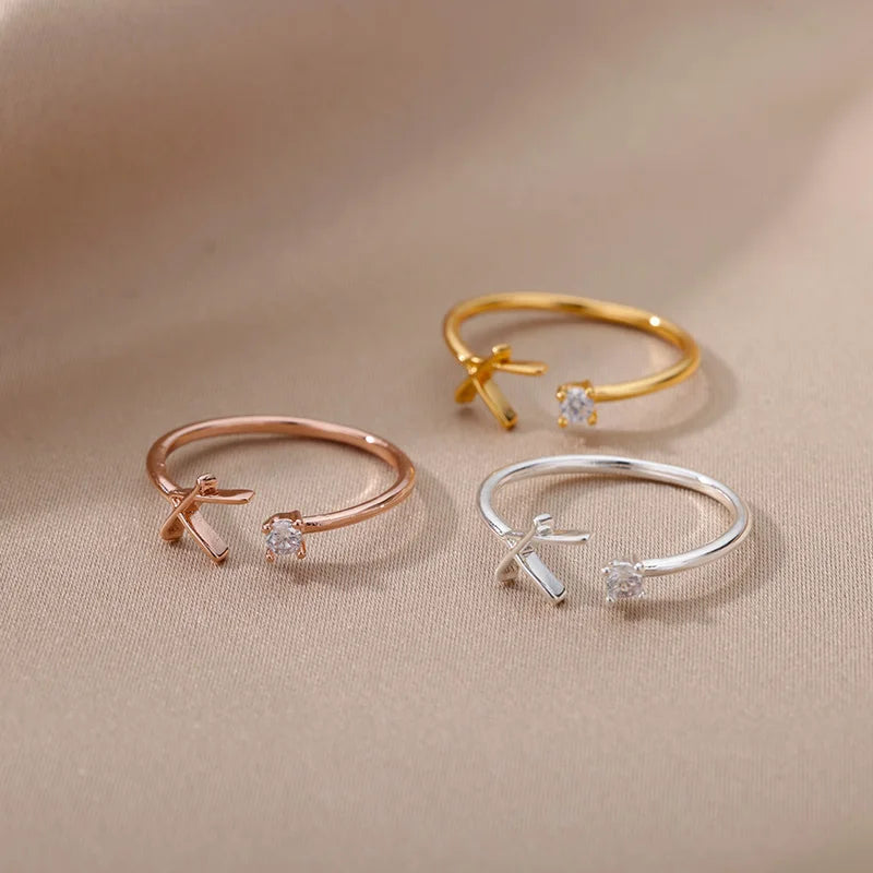 Personalised Initial Ring - Adjustable Sizes in Gold or Silver